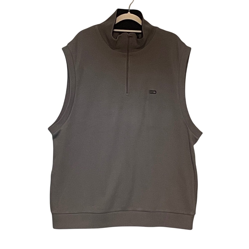 Dockers Golf Mens Gray 100% Cotton Quarter Zip Sleeveless Pullover Vest Size XL